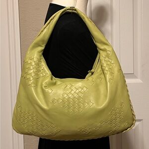 Bottega Veneta Green Textured Hobo Bag with dust bag.